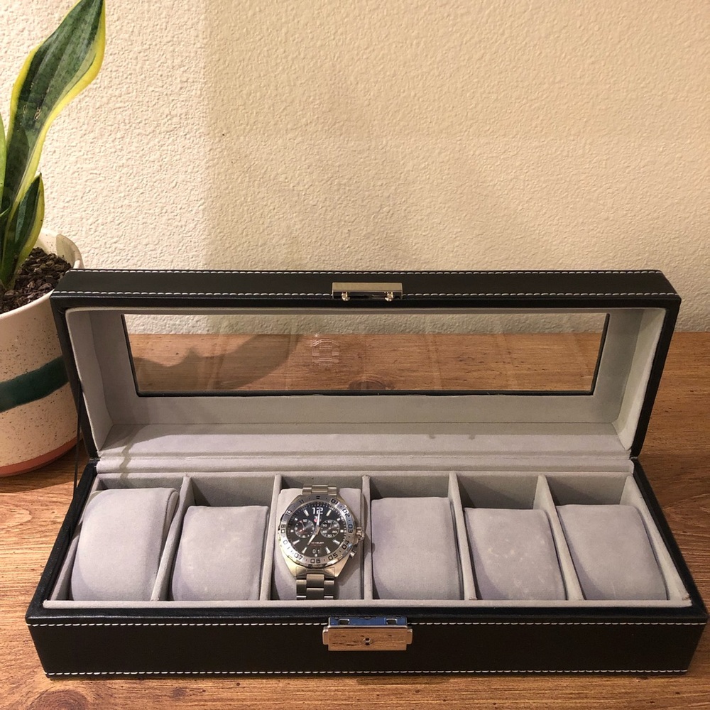 Black leather-esque Watch Box